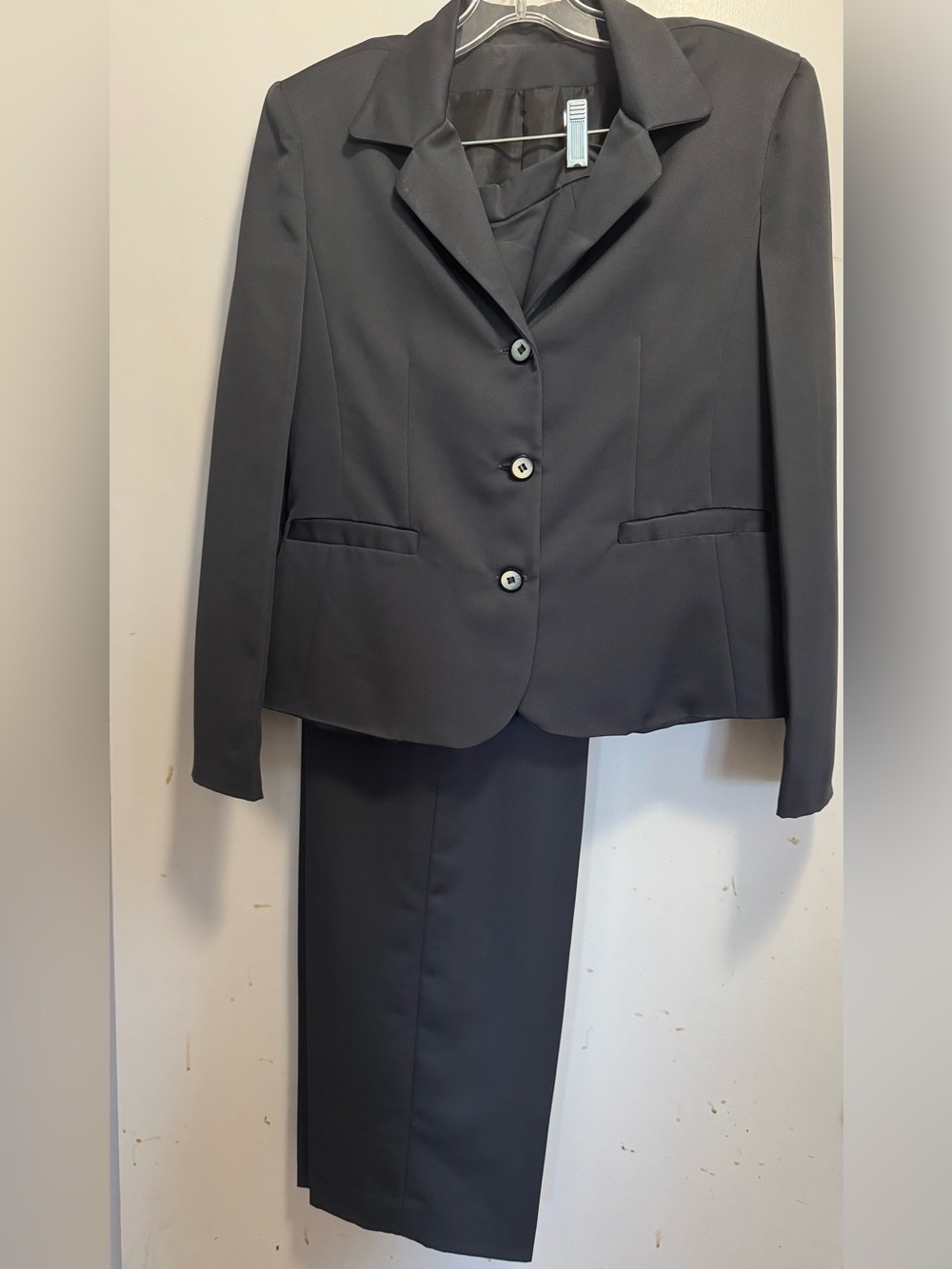 Elegant and Classic Deep Gray almost Black Women's Pantsuit — EUC — Custom Made.